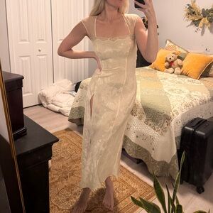 Rare Vintage Victoria’s Secret Gold Label Satin Long Maxi Nightgown Slip Dress